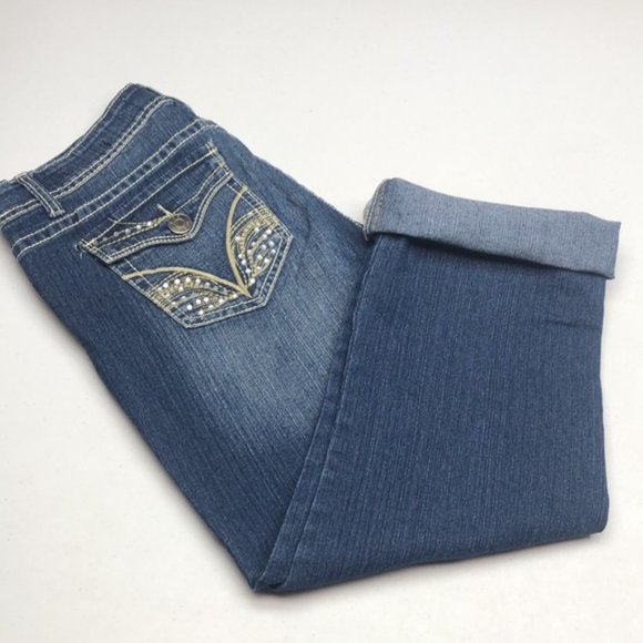 VINTAGE VGS DENIM ROLLUP CAPRIS 6/28x23 ⭐️ - Picture 3 of 14